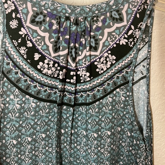 O’Neill Gemma Woven Boho Tank Dress. Agave green. Sz L. Mixed print floral. EUC. - Picture 5 of 6